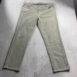 Faherty Brand Mens 38 5-Pocket Pants Olive Green Sage Straight Leg Twill Chino
